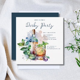 Convite Watercolor Derby Party Mint Julep