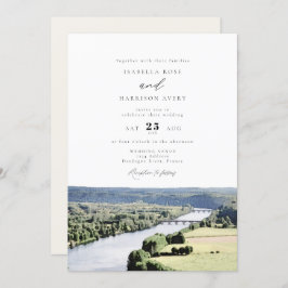Convite Watercolor Dordogne River South France Wedding