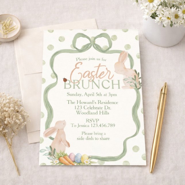 Convite Watercolor Easter Brunch Invitation | Bunny & Gree (Criador carregado)