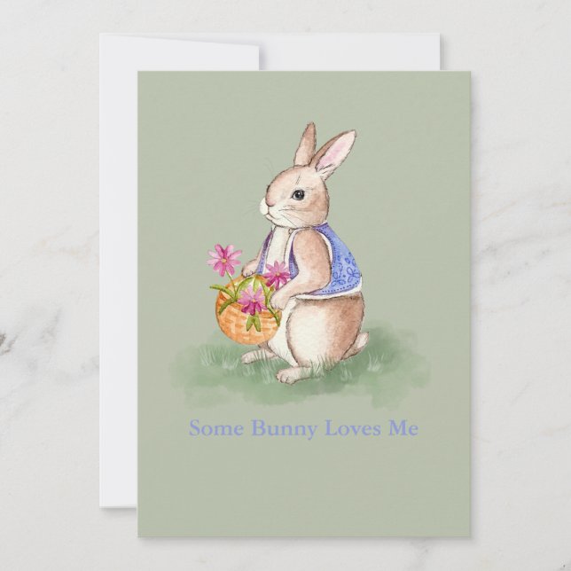 Convite Watercolor Easter Bunny (Frente)