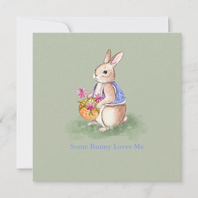 Convite Watercolor Easter Bunny (Frente)