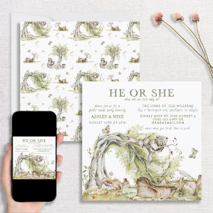 Convite Watercolor Ele ou Ela Obedeça A Revelação Do Gêner