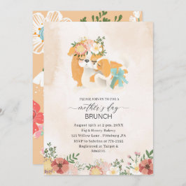 Convite Watercolor Elegant Madre é o Dia do Bunch Bebê