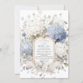 Convite Watercolor Elegant  Something Blue Bridal Shower