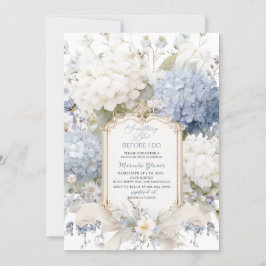Convite Watercolor Elegant  Something Blue Bridal Shower