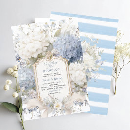 Convite Watercolor Elegant  Something Blue Bridal Shower