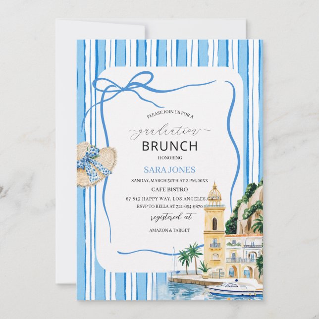 Convite Watercolor Elegant Wildflowers graduatioInvitation (Frente)