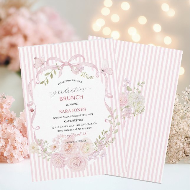 Convite Watercolor Elegant Wildflowers graduatioInvitation (Criador carregado)
