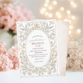 Convite Watercolor Elegant Wildflowers graduatioInvitation