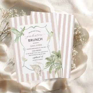 Convite Watercolor Elegant Wildflowers graduatioInvitation