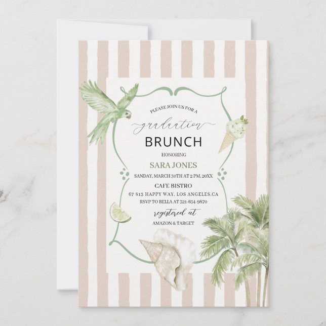 Convite Watercolor Elegant Wildflowers graduatioInvitation (Frente)
