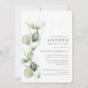 Convite Watercolor Eucalyptus 60º Aniversário