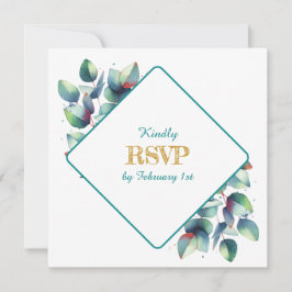 Convite Watercolor Eucalyptus Botanical Wedding RSVP