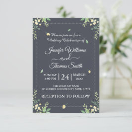 Convite Watercolor Eucalyptus Deixa Casamento Verde