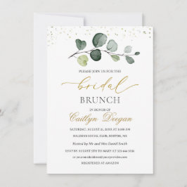 Convite Watercolor Eucalyptus Foliage Bridal Brunch