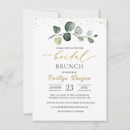 Convite Watercolor Eucalyptus Foliage Bridal Brunch