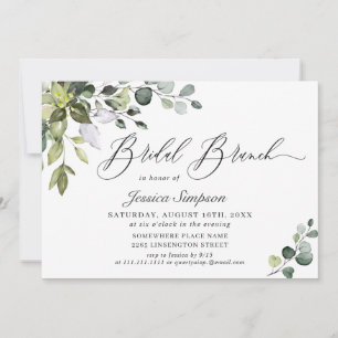Convite Watercolor Eucalyptus Greenery Bridal Brunch
