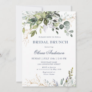 Convite Watercolor Eucalyptus Greenery BRIDAL Brunch