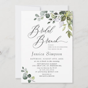 Convite Watercolor Eucalyptus Greenery Bridal Brunch