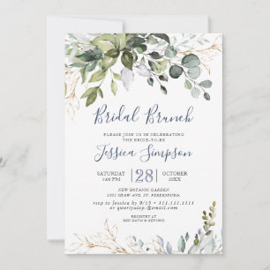 Convite Watercolor Eucalyptus Greenery Bridal Brunch