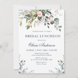 Convite Watercolor Eucalyptus Greenery BRIDAL LUNCHEON