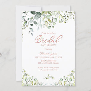 Convite Watercolor Eucalyptus Greenery Bridal Luncheon
