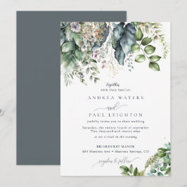 Convite Watercolor Eucalyptus Greenery | Casamento Botânic