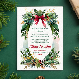 Convite Watercolor Evergreen Christmas Greeting Card