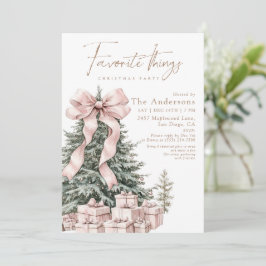 Convite Watercolor Favorite Things Christmas Party