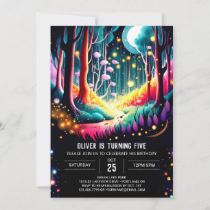 Convite Watercolor Firefly Birthday
