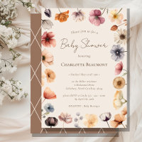 Watercolor Floral Beige Gênero Chá de fraldas Neut