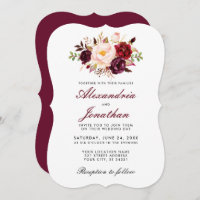 Watercolor Floral Burgundy Wedding BR