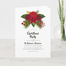 Convite Watercolor Floral Christmas Party Photo