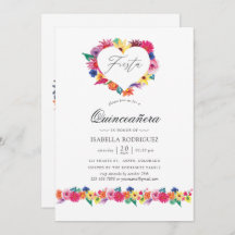 Watercolor Floral Fiesta Quinceañera