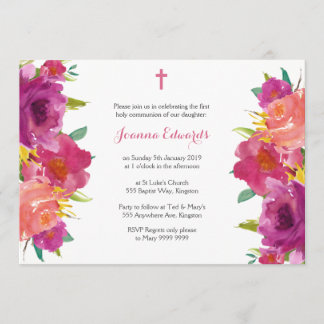 Convite Watercolor Floral First Community Personalizado