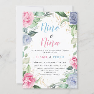 Convite Watercolor Floral Greenerescência Espanhola Revolu