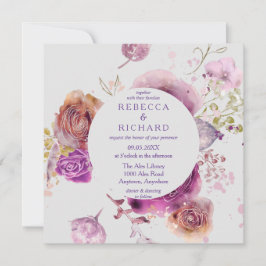 Convite Watercolor Floral Majestade Wedding