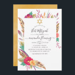 Convite Watercolor Floral Safari Bat Mitzvah<br><div class="desc">Boho burgundy e gold safari temiam o convite de bat mitzvah com tipografia elegante,  personalizável para suas especificidades de evento.</div>
