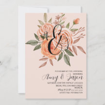 Watercolor Floral Vintage Rosa Casamento