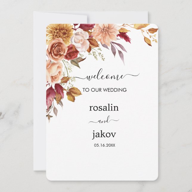 Convite watercolor floral wedding (Frente)