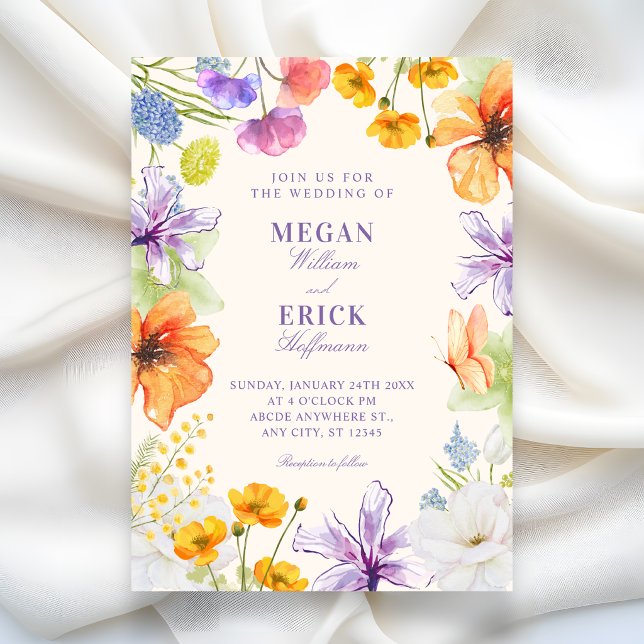 Convite Watercolor floral  wedding (Criador carregado)