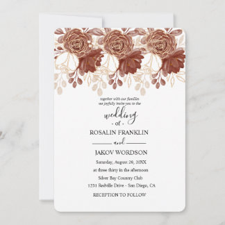 Convite watercolor floral wedding Invitation