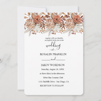 Convite watercolor floral wedding Invitation