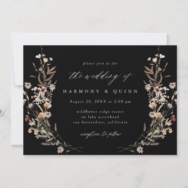 Convite Watercolor Floral Wedding Invitation (Frente)