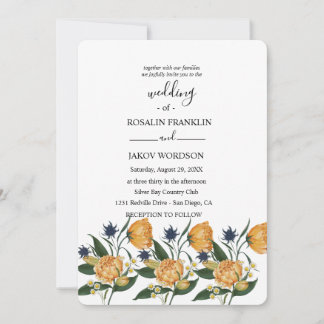 Convite watercolor floral wedding Invitation