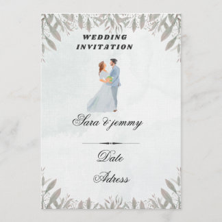 Convite Watercolor Floral Wedding Invitation