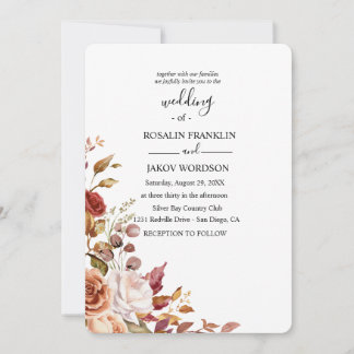Convite watercolor floral wedding Invitation