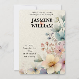 Convite 🎨 Watercolor Floral Weditation 💐 💍