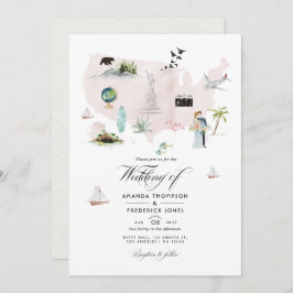 Convite Watercolor Florida USA Destination Wedding Photo