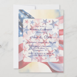 Convite Watercolor Fourth Of July Wedding
